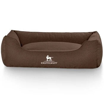 Knuffelwuff Hundebett Crispino Aus Velours Mit Handwebcharakter Braun M-L 3 Knuffelwuff Hundebett Crispino Aus Velours Mit Handwebcharakter Braun M-L