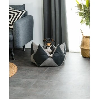 Lionto Hundebett - Kronenkissen Grau/ Schwarz S 4 Lionto Hundebett - Kronenkissen Grau/ Schwarz S – Bild 2