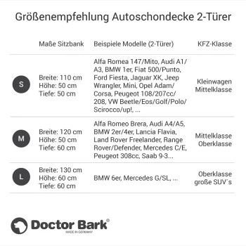 Doctor Bark Autoschondecke Für 2-Türer / Coupé / Cabrio Grau S 7 Doctor Bark Autoschondecke Für 2-Türer / Coupé / Cabrio Grau S – Bild 5